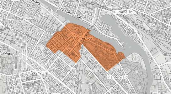 Mietspiegelkarte Berlin Alt Treptow